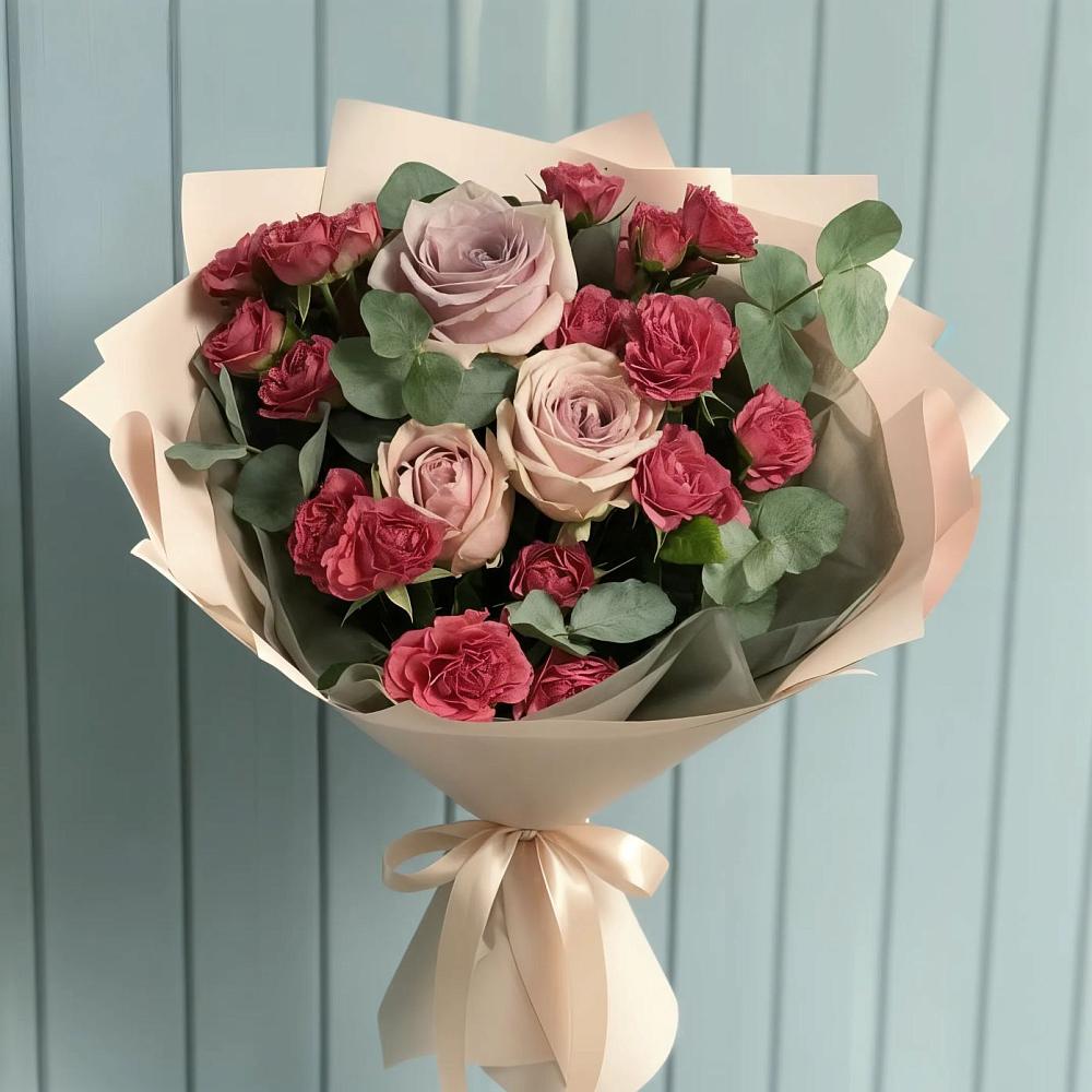 Букет цветов из: Гвоздики и Розы в Пристень