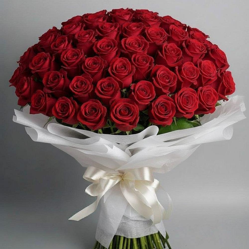 Букет 101 Красная роза Блэк Мэджик в Пристень