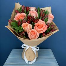 Букет цветов из:  Розы и Альстромерии в Пристень