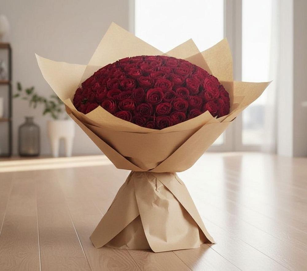 Букет 101 Красная роза в Пристень