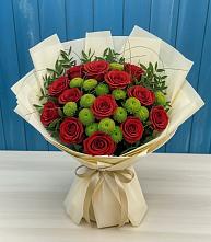 Букет цветов из:  Розы и Хризантемы в Пристень