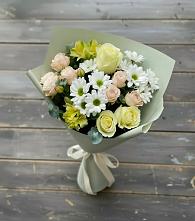 Букет цветов из:  Альстромерии, Розы и Хризантемы в Пристень
