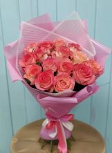 Букет 15 Розовых роз Равель #REPLACE_PRED# Пристень