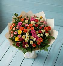 Букет Микс из разноцветных кустовых роз #REPLACE_PRED# Пристень
